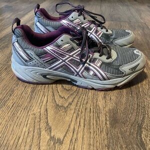 Asics Women's Gray and Purple Athletic Shoes
